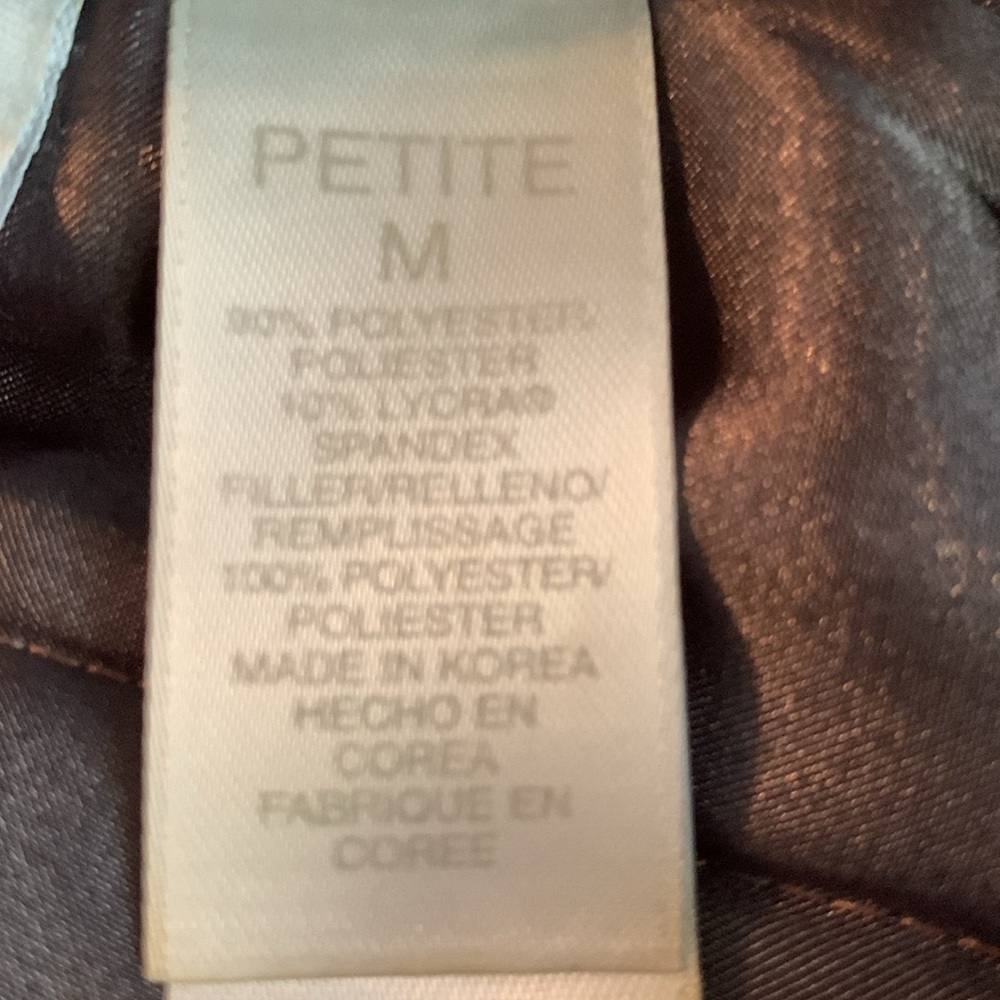 Liz Claiborne gray velvet like coat with satin like interior. Medium Petite - Picture 3 of 8